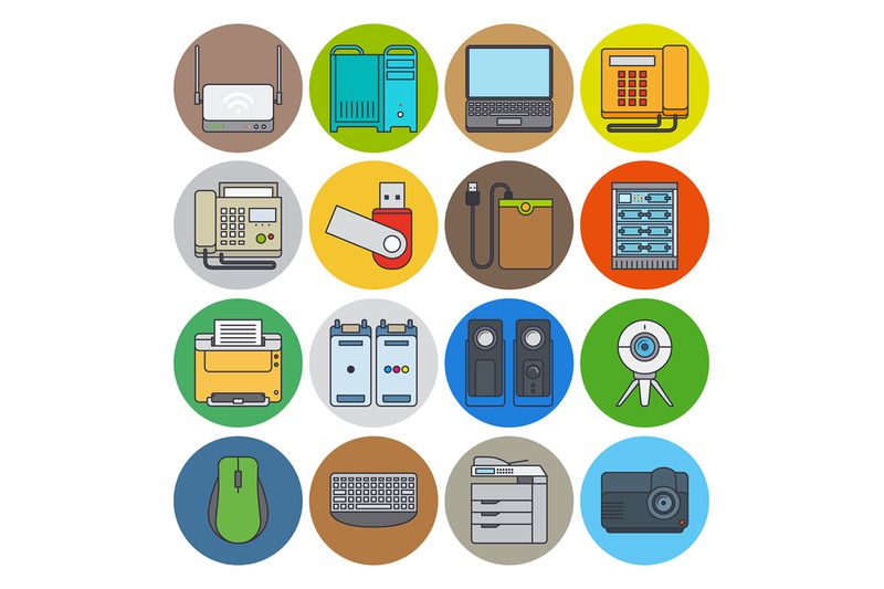 electronic-devices-flat-line-icons