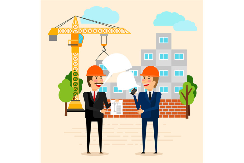 builders-discussing-construction-of-house