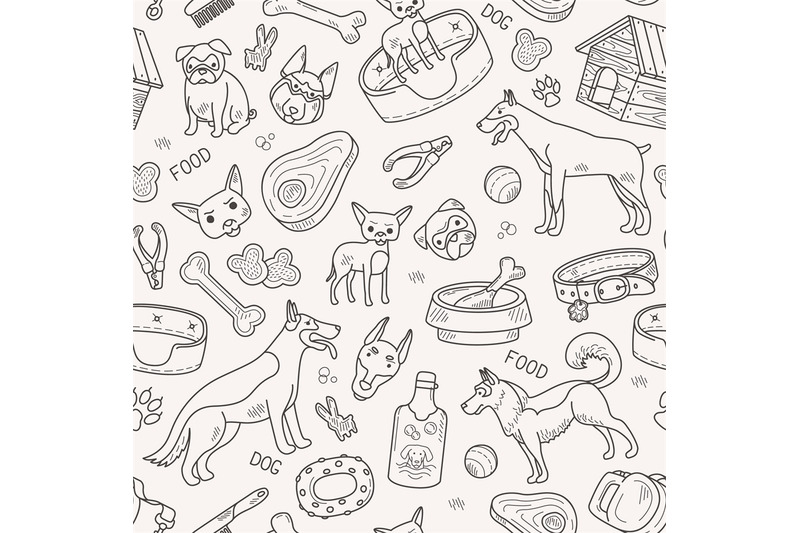 dog-and-accessories-vector-pattern