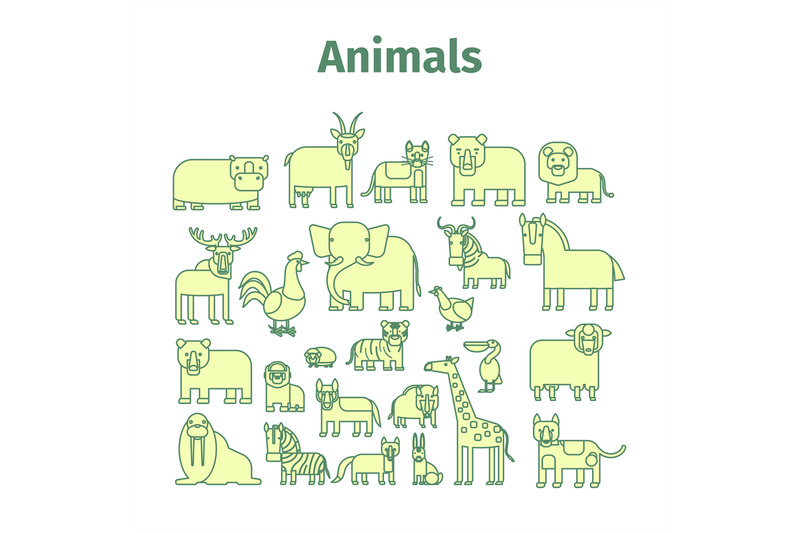 animals-line-icons-with-strokes