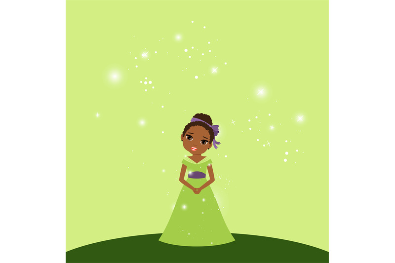 beautiful-cartoon-princess-on-green-background