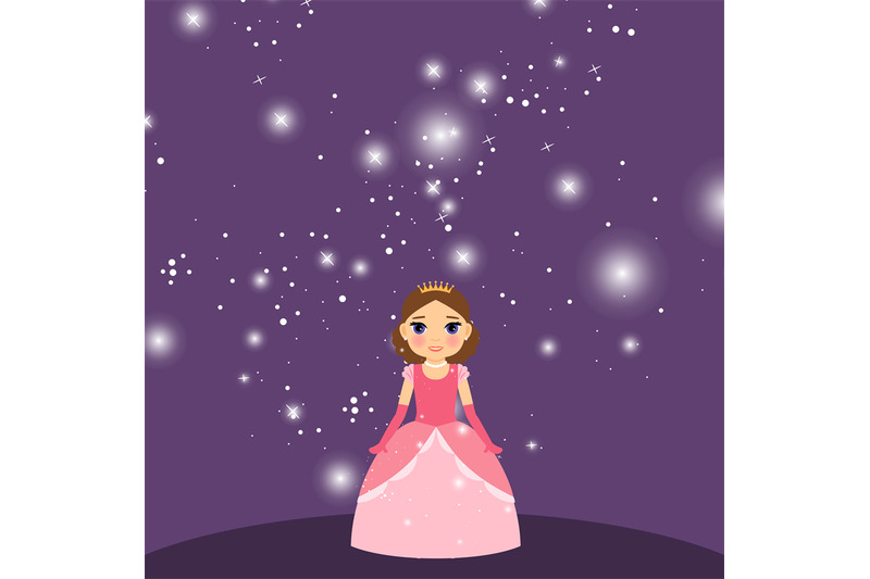 beautiful-cartoon-princess-on-violet-background