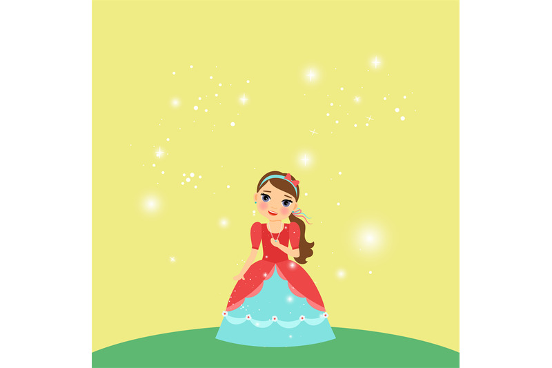 beautiful-cartoon-princess-on-yellow-background
