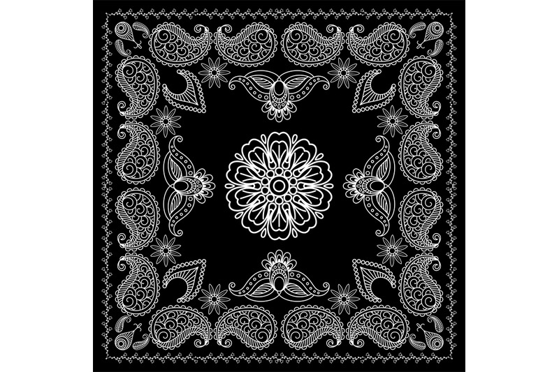 henna-style-black-and-white-bandana-print