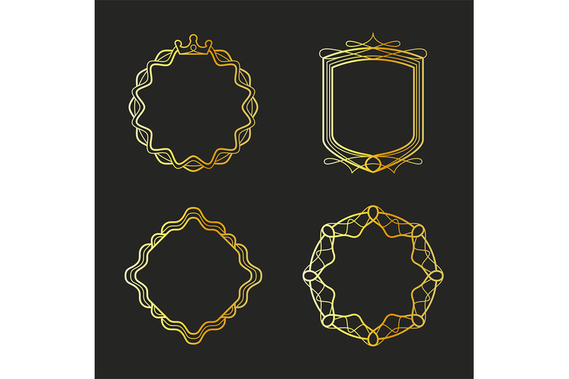 golden-emblems-and-badges-frames-set