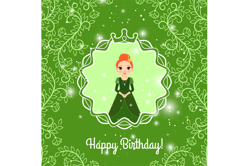 happy-birthday-green-card-with-princess