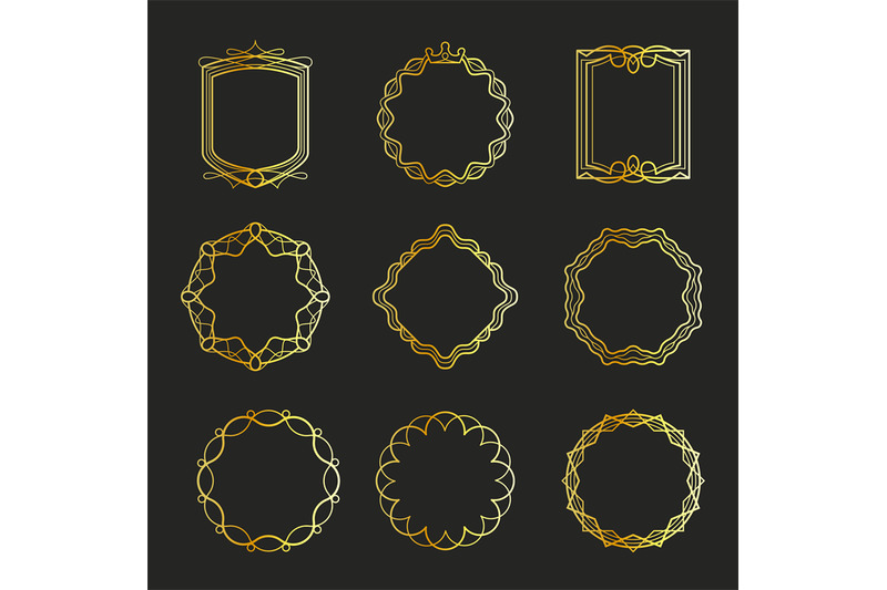 outline-golden-emblems-and-badges-frames