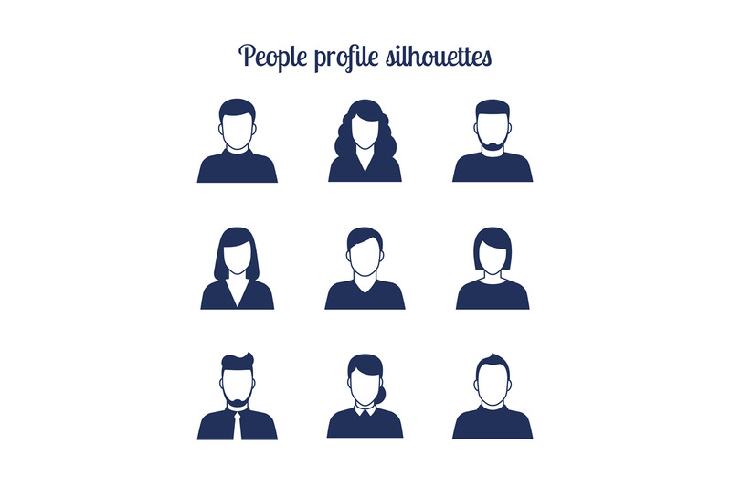 people-profile-silhouettes-icons-set