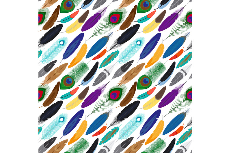 vector-colorful-feathers-seamless-background