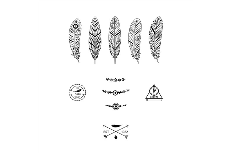 ethnic-black-feathers-elements