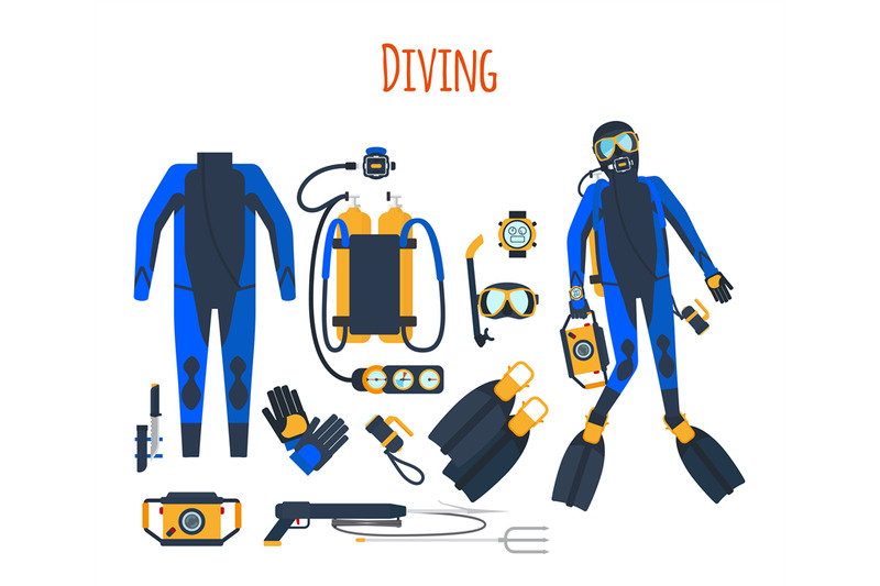 diving-equipment-isolated-set