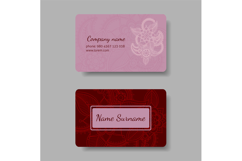 floral-pink-business-card-collection