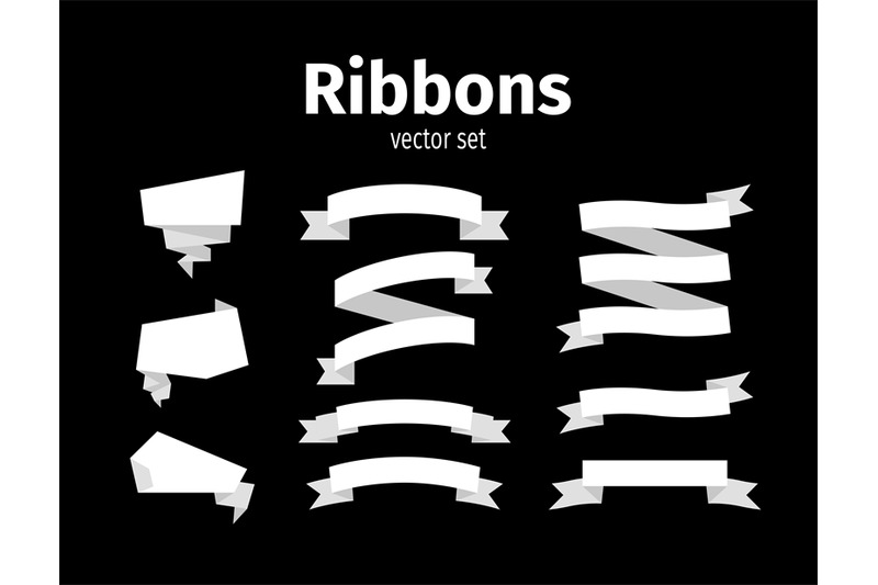 white-ribbons-on-black-set