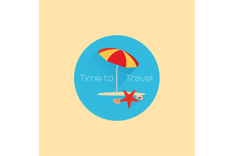 time-to-travel-icon-with-umbrella