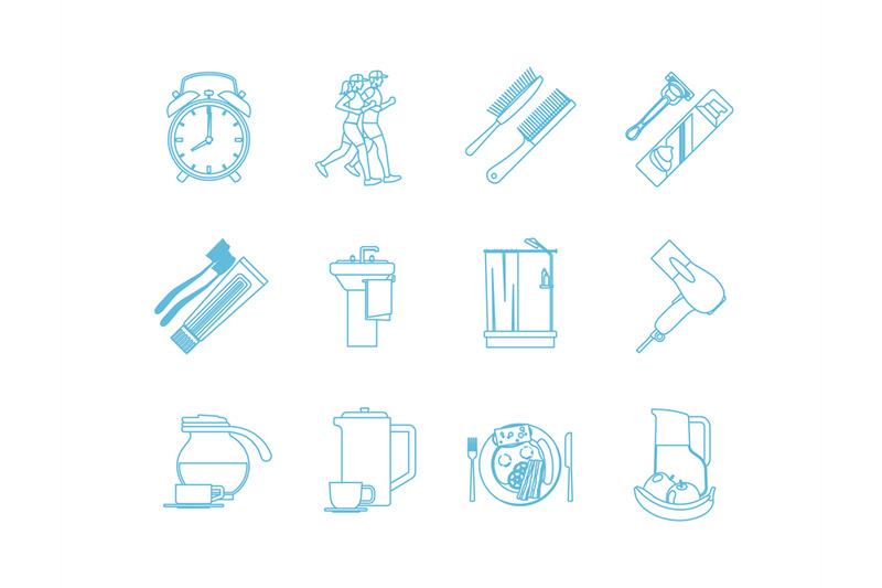 good-morning-time-line-art-icons