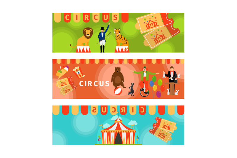 circus-banners-with-fun-flat-elements