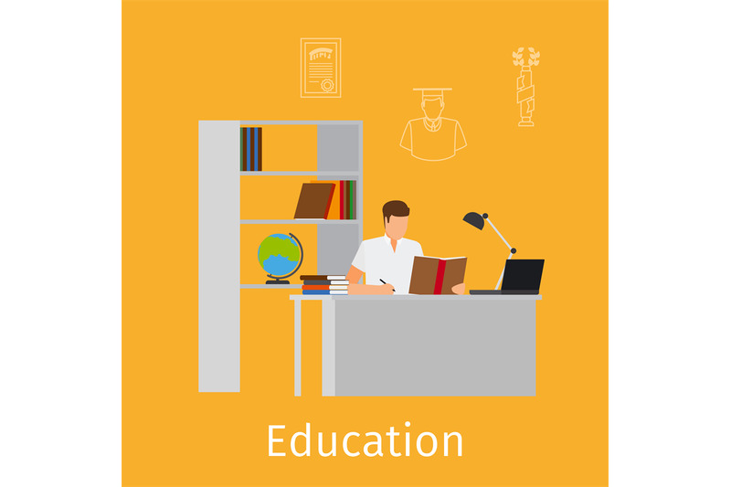 education-concept-with-learning-illustration