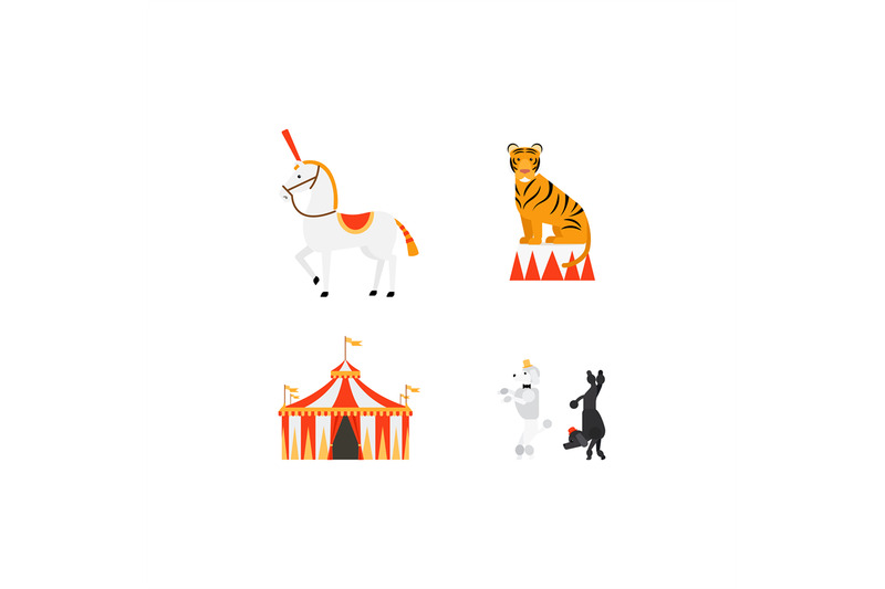 circus-flat-icons-set