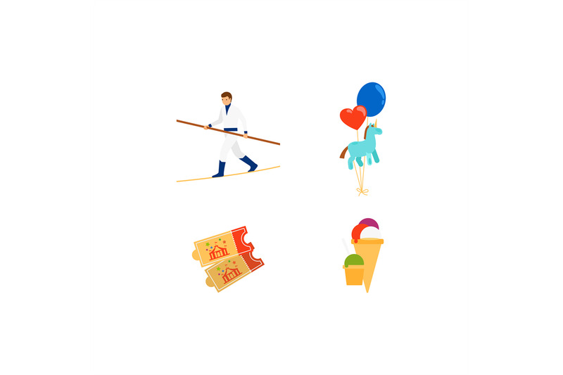 circus-vector-flat-colored-icons-set