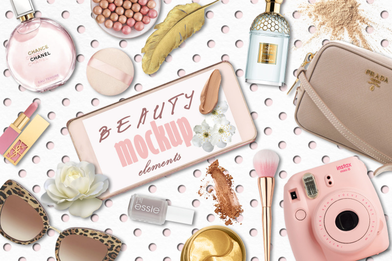 Free Beauty mockup elements and backgrounds (PSD Mockups)