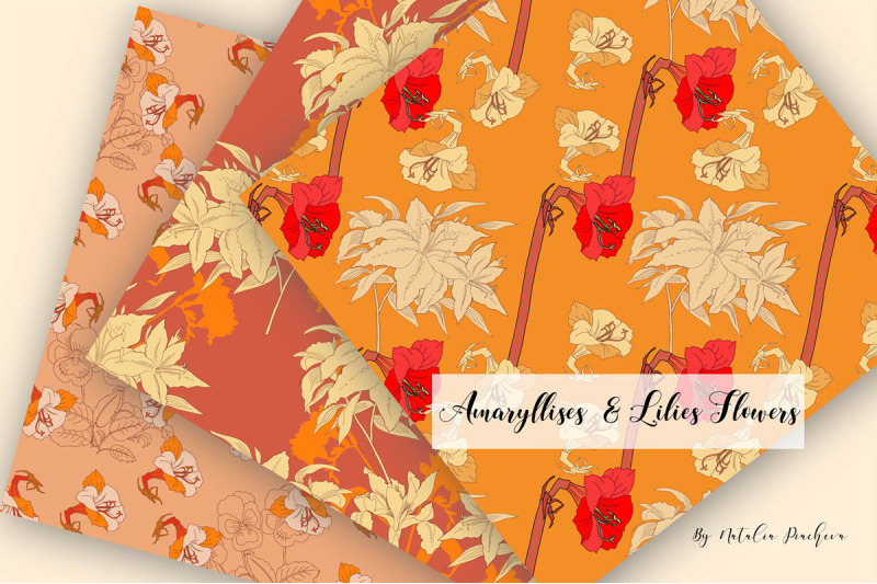 digital-paper-burnt-orange-flowers