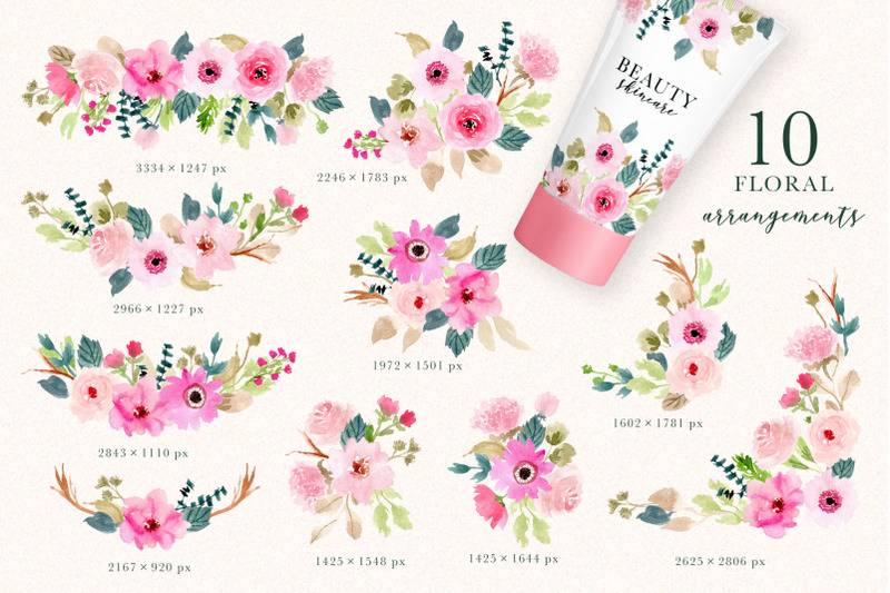 pink-delight-watercolor-floral-clipart