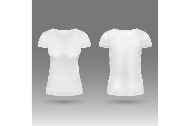 Download Blank realistic 3d white woman t shirt vector template ...