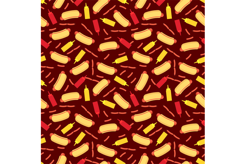 fast-food-seamless-pattern-hot-dog-sausage-ketchup-and-mustard