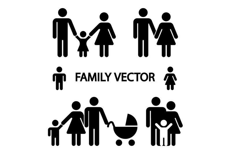 happy-family-logos-isolated-on-white-background