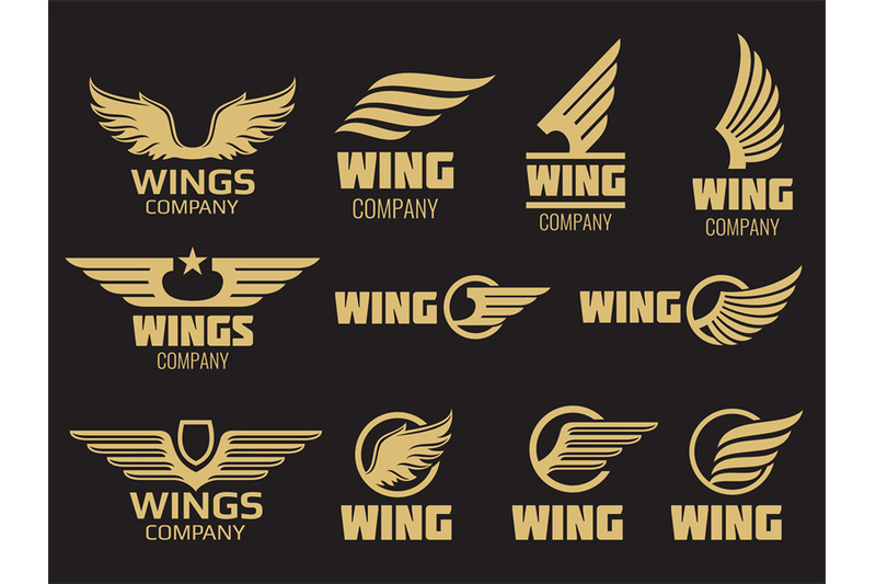 wings-logo-collection-golden-auto-wings-logo-template