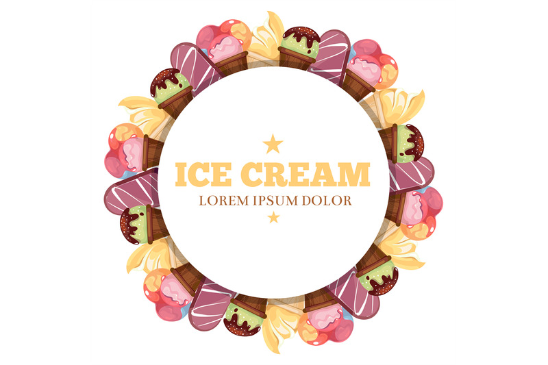 ice-cream-round-banner-sweet-dessert