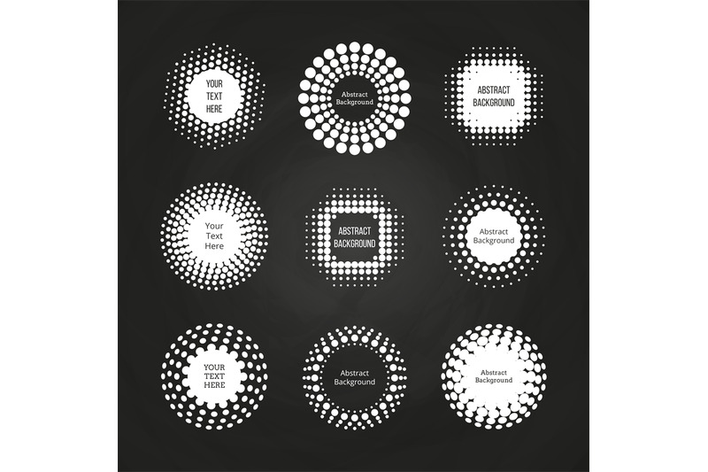 abstract-round-dotted-banners-halftone-labels-set-on-chalkboard