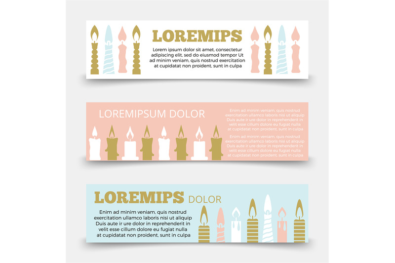 horizontal-banners-template-with-candles