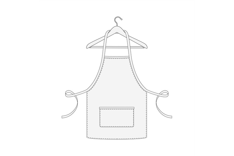 kitchen-apron-on-hanger-isolated-on-white-background