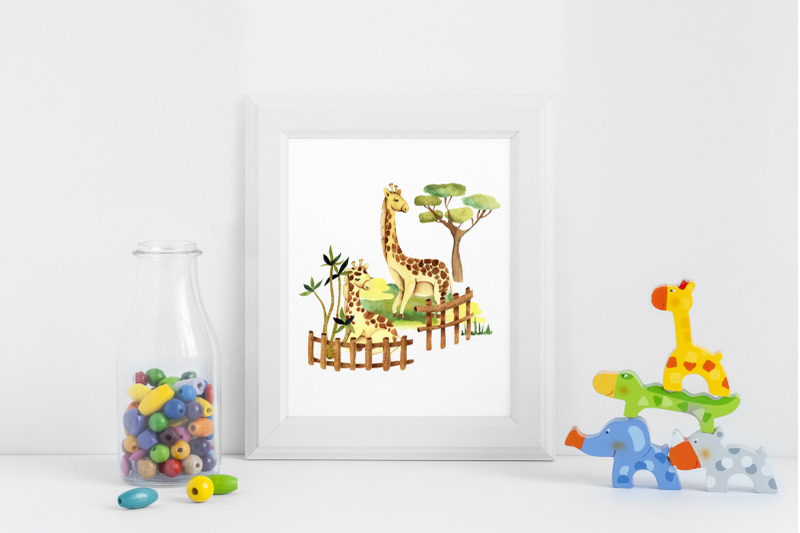 Zoo. Big watercolor collection. By HappyWatercolorShop | TheHungryJPEG