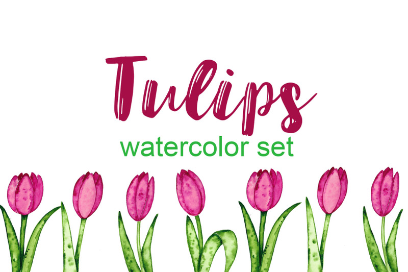 tulips-watercolor-set