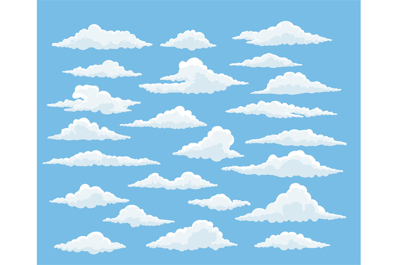 cartoon-cloud-set