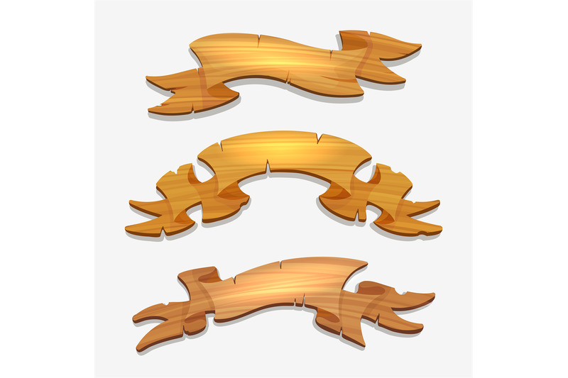 cartoon-wood-signs-or-wooden-ribbons