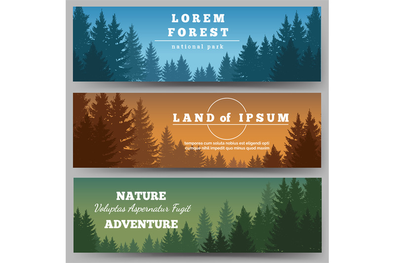 green-pines-forest-banners