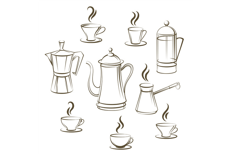 coffee-sketch-vector-collection
