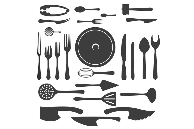 vector-cutlery-black-silhouettes