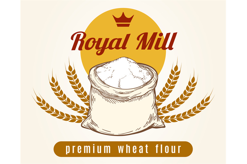 Download Whole bag of wheat flour sketch By vectortatu ...
