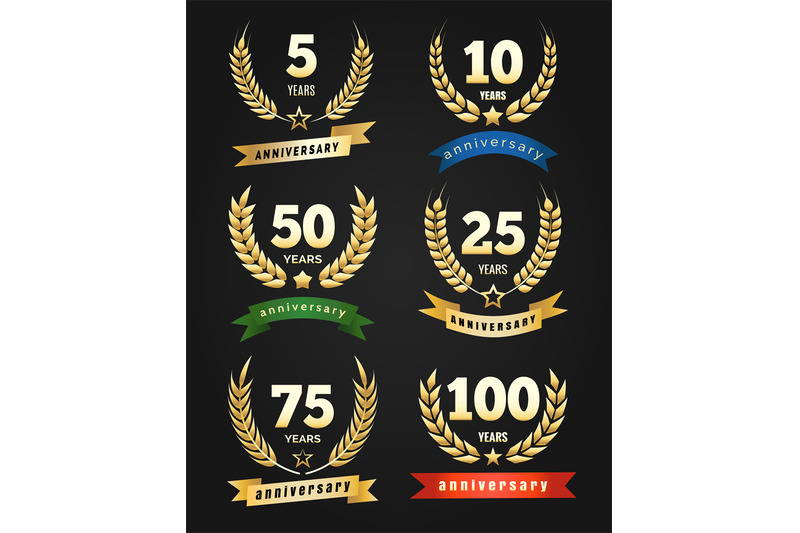 anniversary-golden-banners