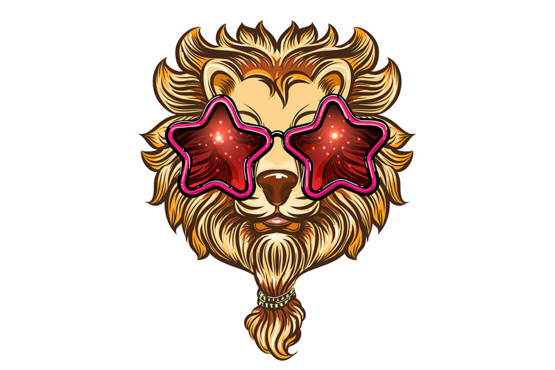 stylish-lion-with-beard-in-sunglasses