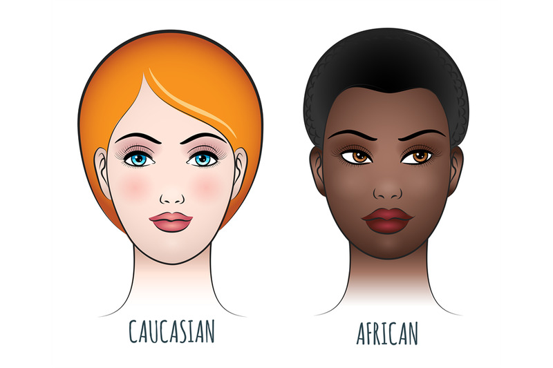 african-and-caucasian-female-faces