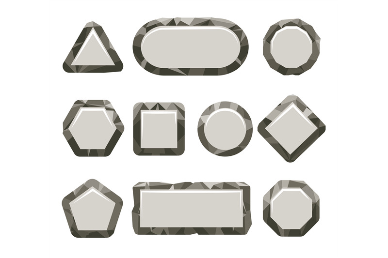 indie-game-grey-rock-button-set