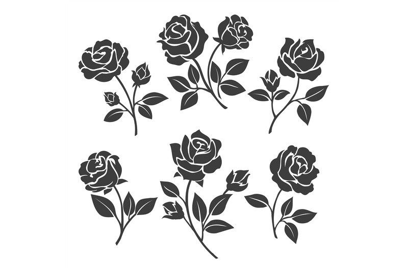 rose-silhouettes-decorative-set