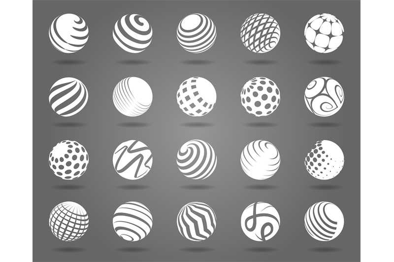 white-spheres-with-shadows-set