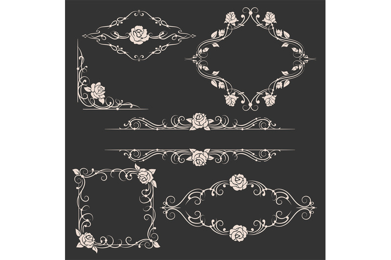 ornamental-floral-frames-set
