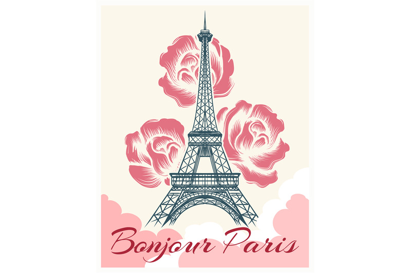 bonjour-or-hello-paris-retro-poster